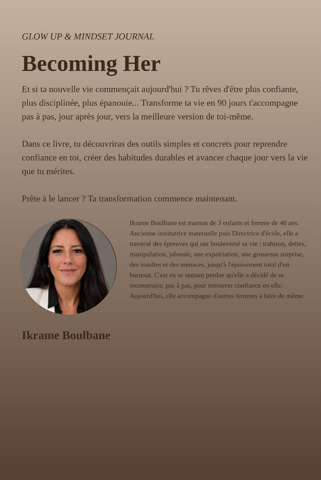 4e de couverture Becoming Her - Ikrame Boulbane