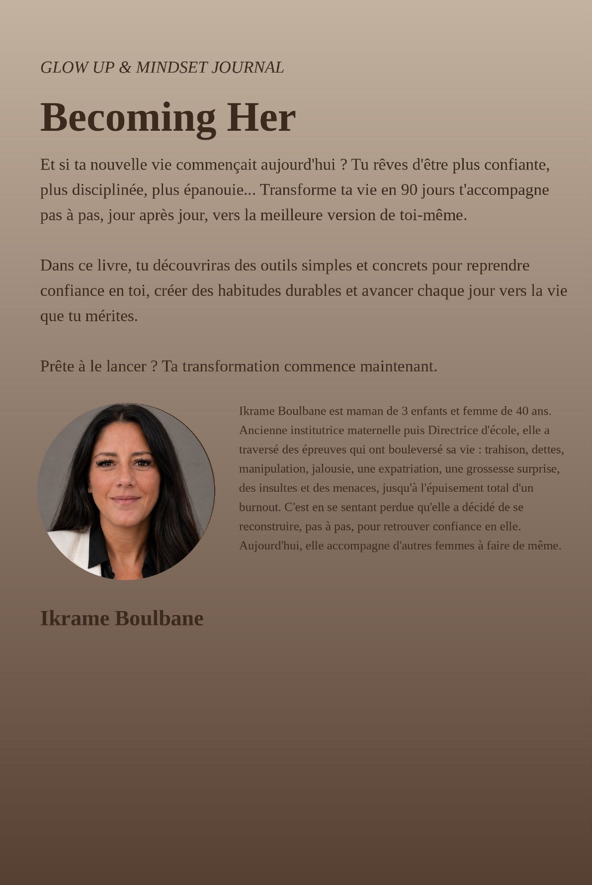 4e de couverture Becoming Her - Ikrame Boulbane